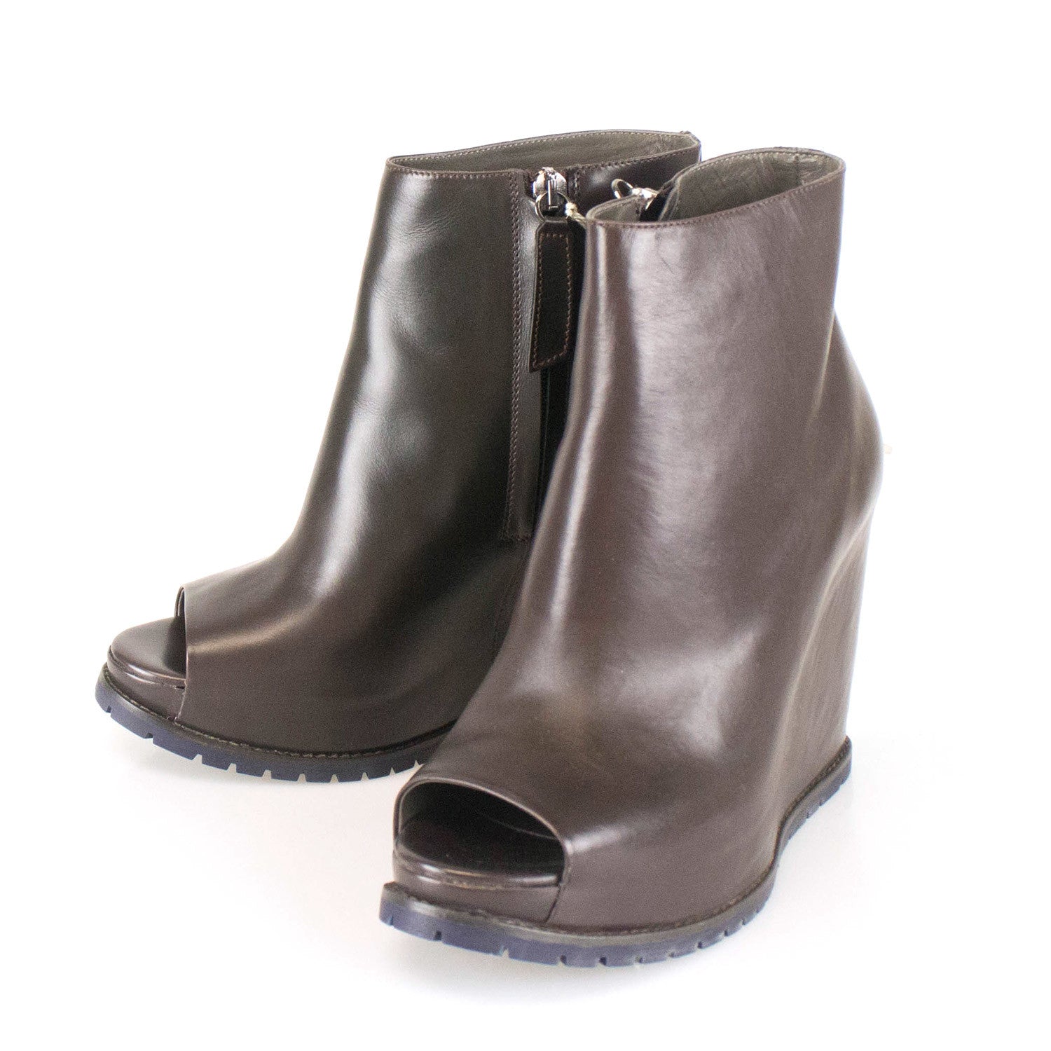 Women's Open Toe Booties Boots // Brown