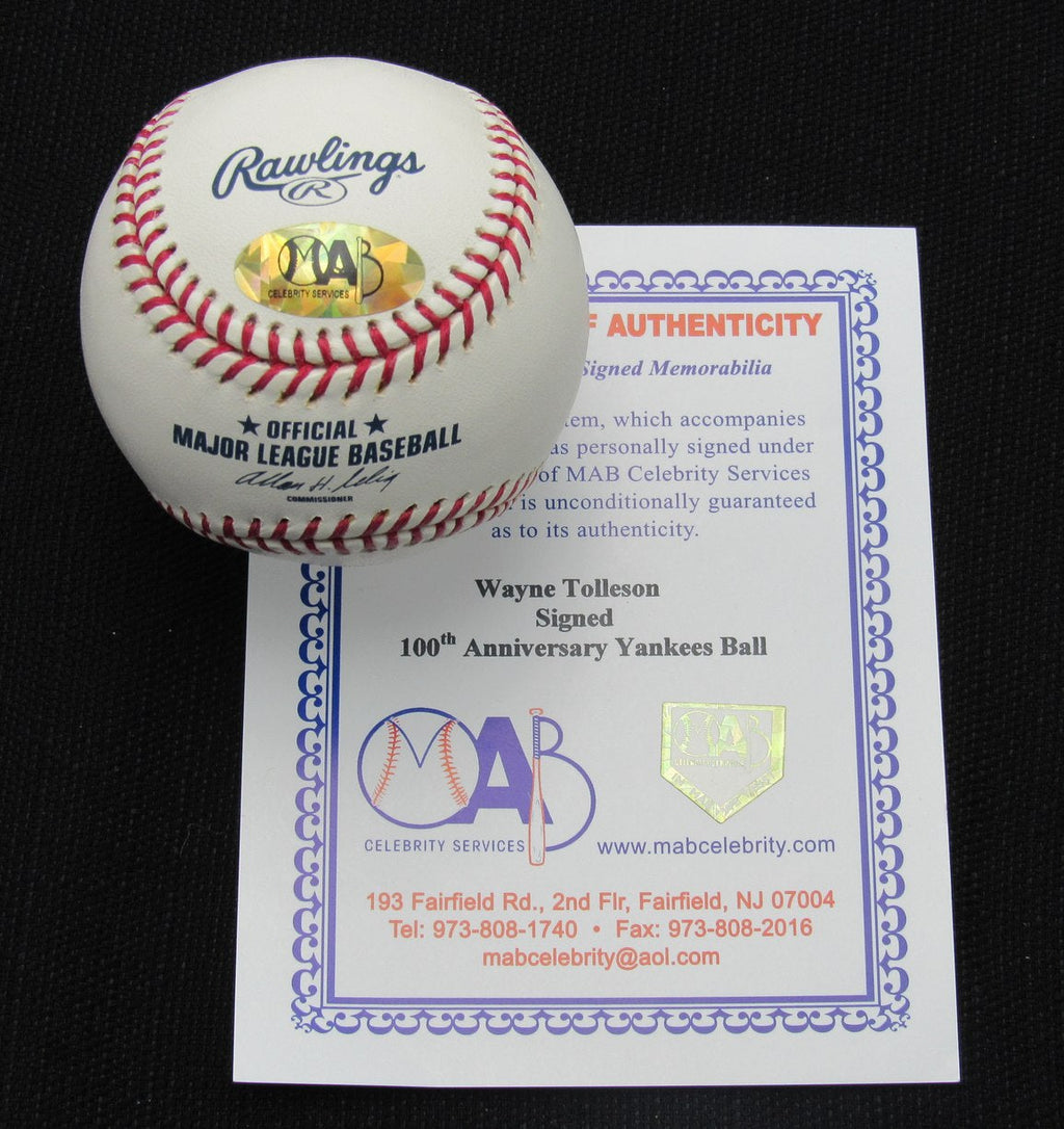 Wayne Tolleson Signed/Auto Yankees 100th OML Baseball MAB 187071