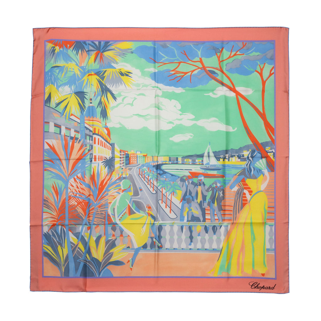 Chopard Red Carpet Light Coral Organic Silk Twill Womens Foulard Scarf 95002-0689