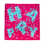 Chopard Happy Bubbles Fuchsia Organic Silk Twill Womens Foulard Scarf 95002-0719
