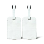 White Leather Luggage Tags Set