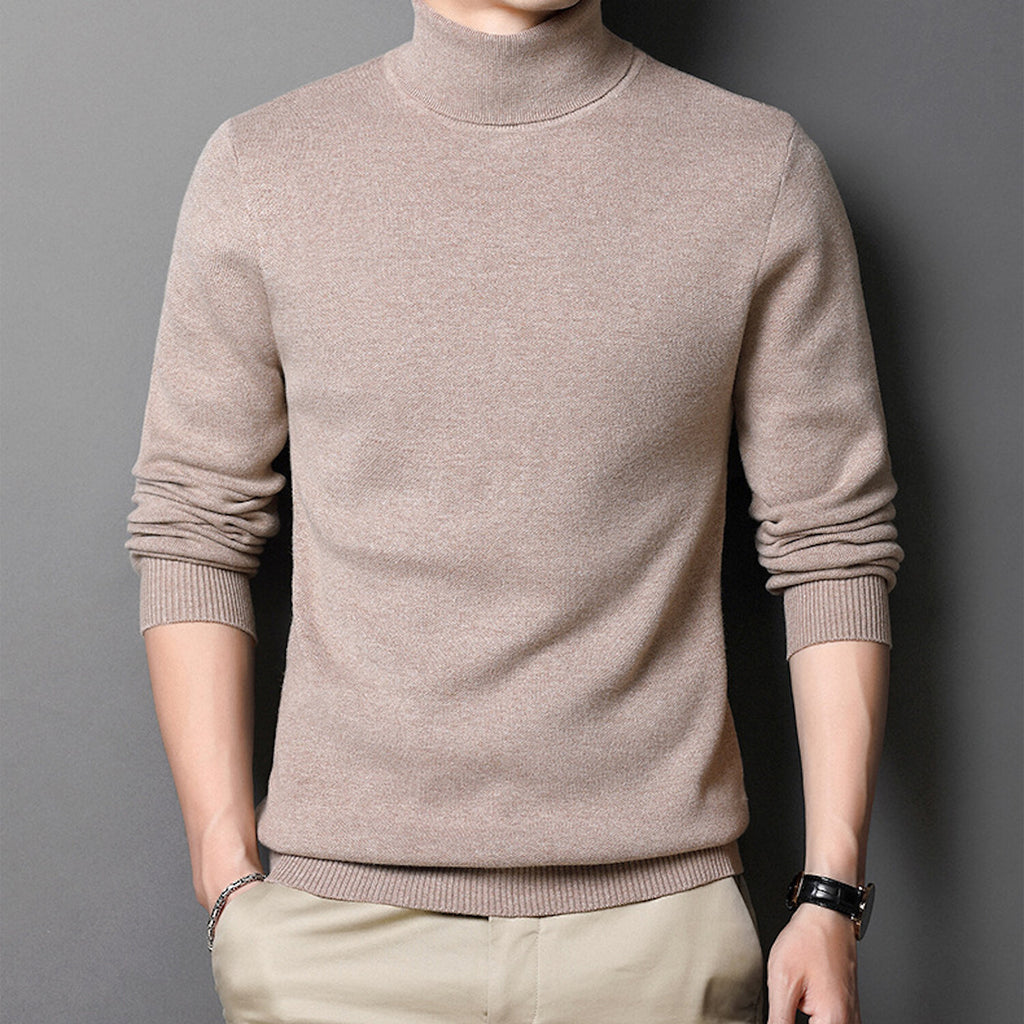 Heathered Turtleneck // Beige