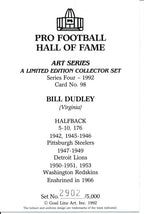 Bullet Bill Dudley HOF Steelers Signed/Auto Goal Line Art GLAC Postcard 163848