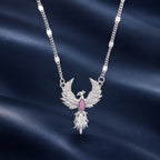 925 Sterling Silver White Gold Plated Synthetic Opal 40+5cm Necklace for Women