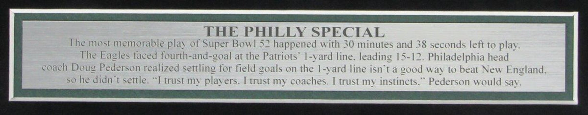Eagles "Philly Special" Framed Photo Collage of Foles/Burton w/Replica SB Ticket