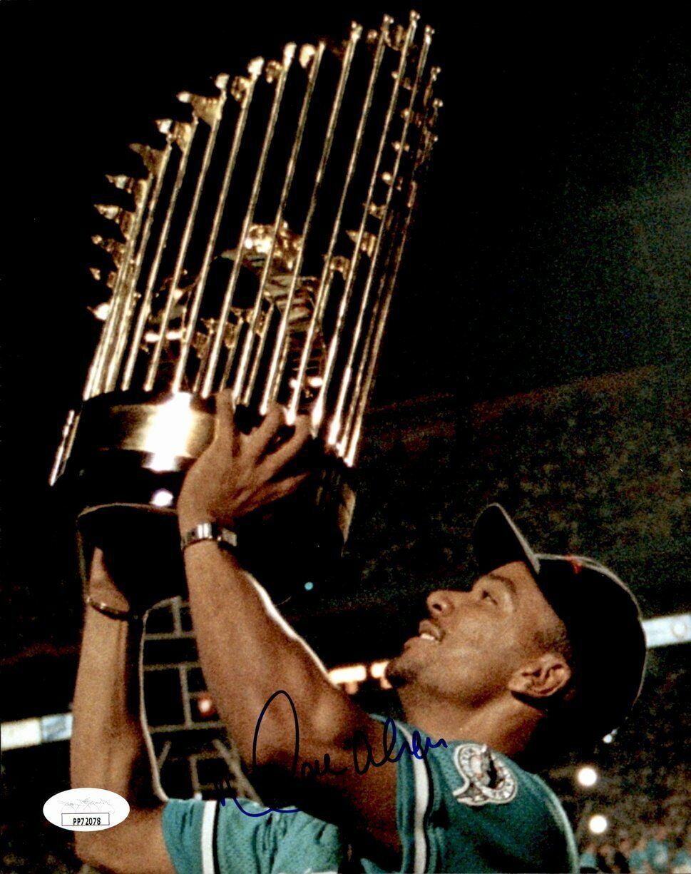 Moises Alou Miami Marlins Signed/Autographed  8x10 WS Photo JSA 161884