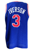 Allen Iverson Signed/Autograph 76ers Custom Blue Basketball Jersey PSA/DNA