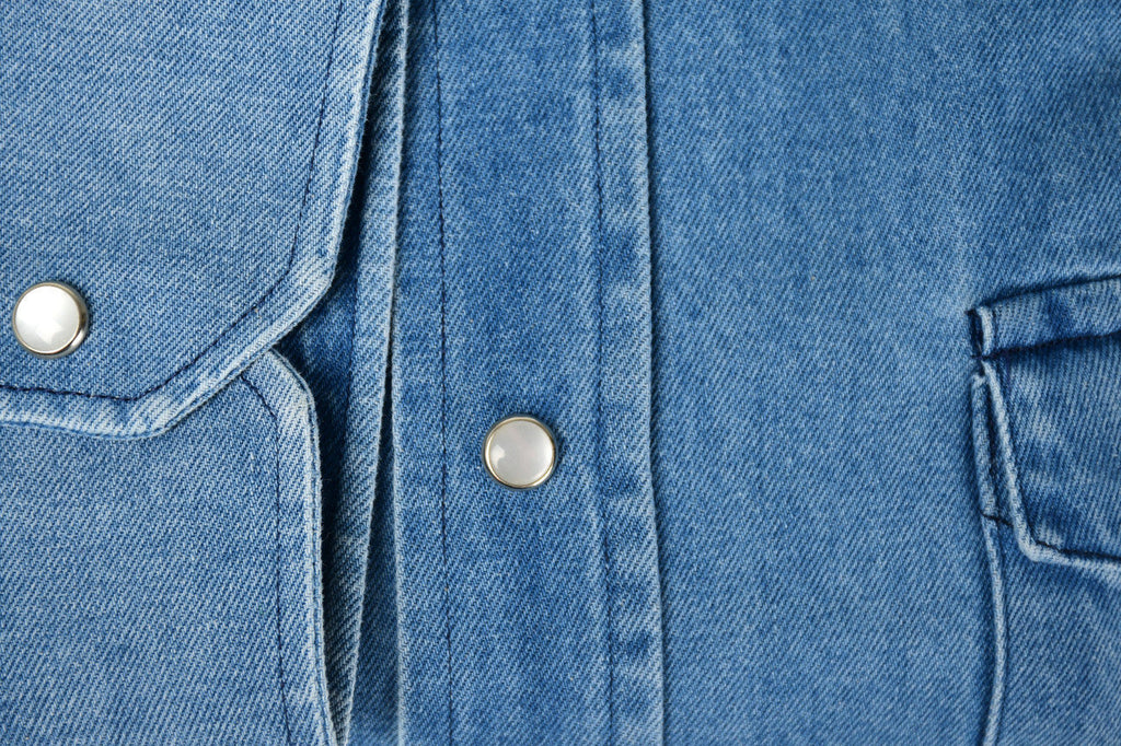 Sartorio Denim Snap Button Cotton Shirt