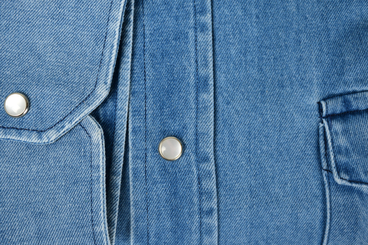 Sartorio Denim Snap Button Cotton Shirt