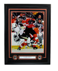 Claude Giroux Autographed 16x20 Photo Hit Sidney Crosby  Flyers Framed PSA/DNA