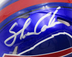Shane Conlan Autographed Blue Mini FLASH Speed Football Helmet Buffalo Bills JSA