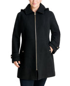 Michael Michael Kors Women's Plus Size Hooded Point-Collar Coat
