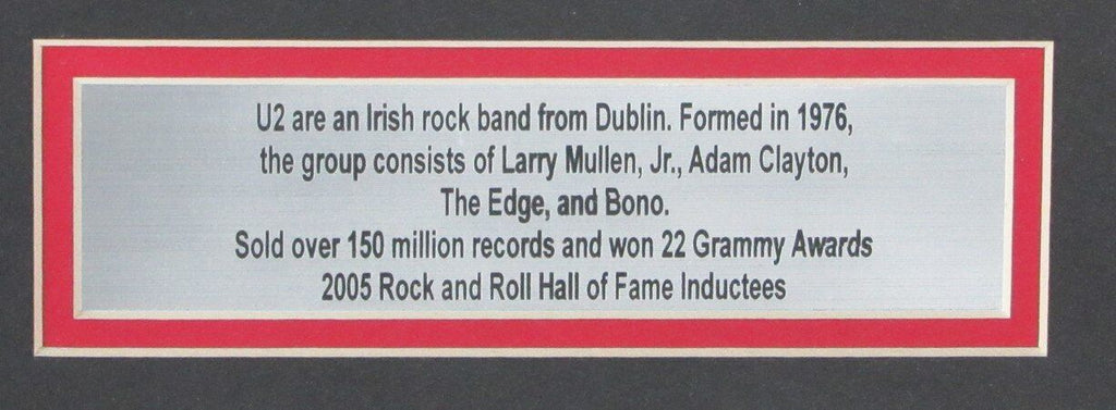 U2 Rock Band Multi Laser Signed with 11x14 Photo Framed 166660