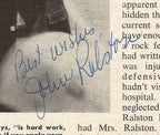 John Ralston University of Stanford Signed/Inscribed 8x10 Magazine Photo 150316