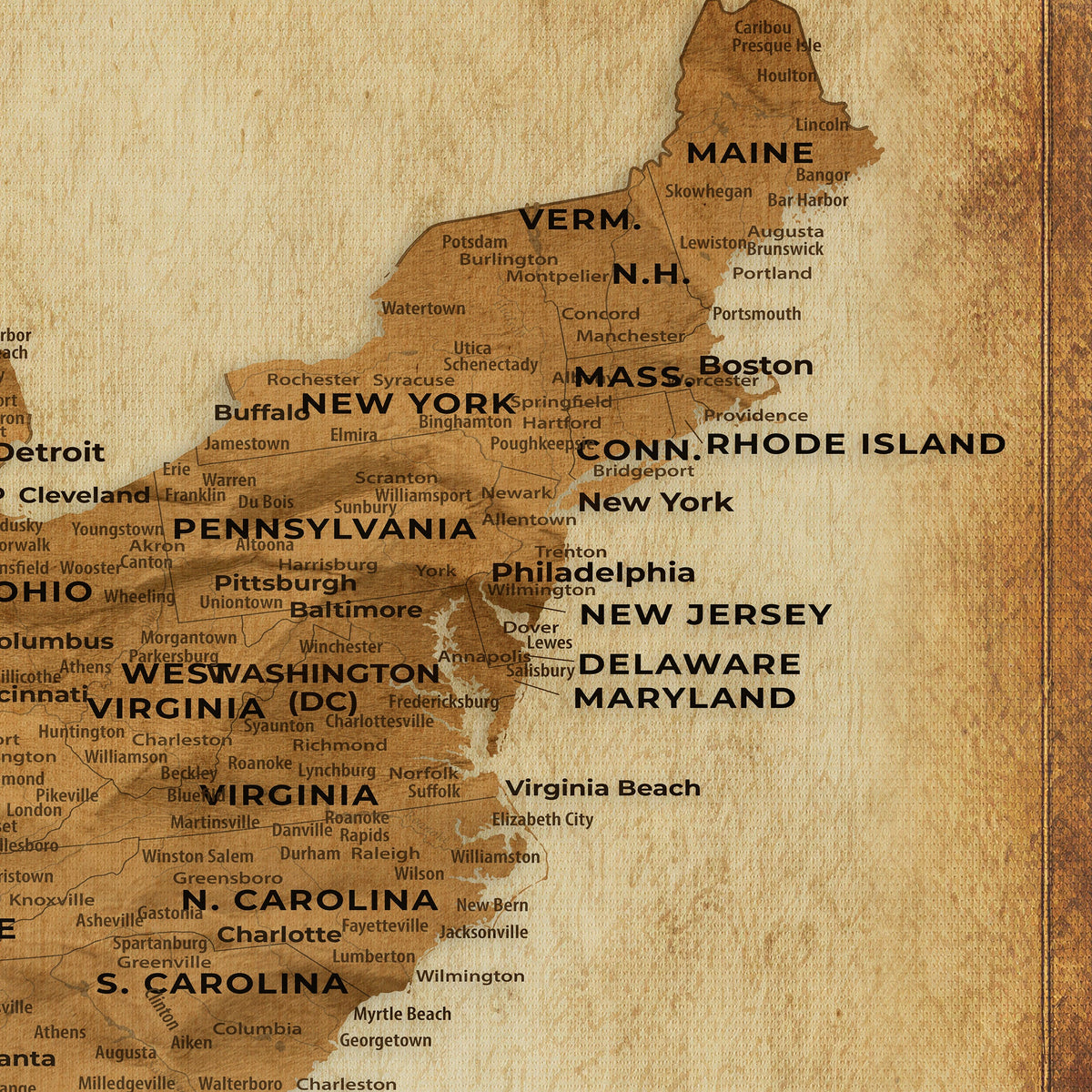 Custom Beige Push Pin USA Map Wall Art, National Park and RV Travel Map, Home Office and Entryway Decor