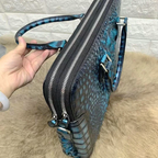 Handmade Luxury Crocodile Handbag Briefcase Unisex