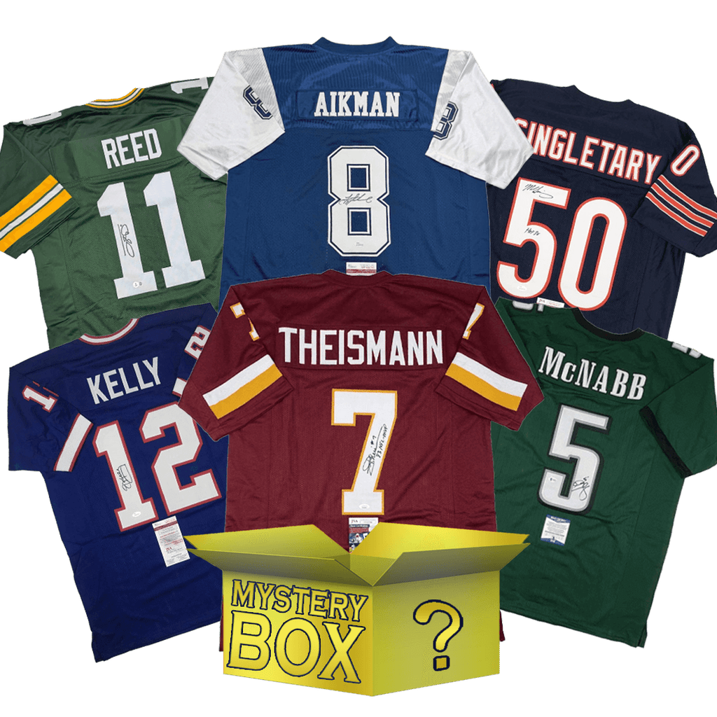 Autographed/Signed Football GOLD Series 2 Jersey Mystery Box with PSA JSA or Beckett COA