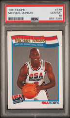 Graded 1991 Hoops Michael Jordan #579 USA Dream Team Basketball Card PSA 10 Gem Mint