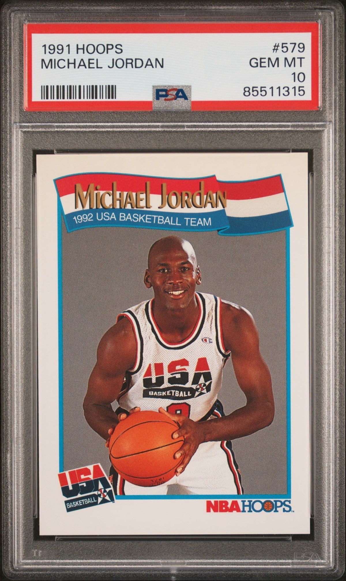 Graded 1991 Hoops Michael Jordan #579 USA Dream Team Basketball Card PSA 10 Gem Mint