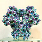 Modern Art Mirrored Forms Evolved Cube Paper Sculpture