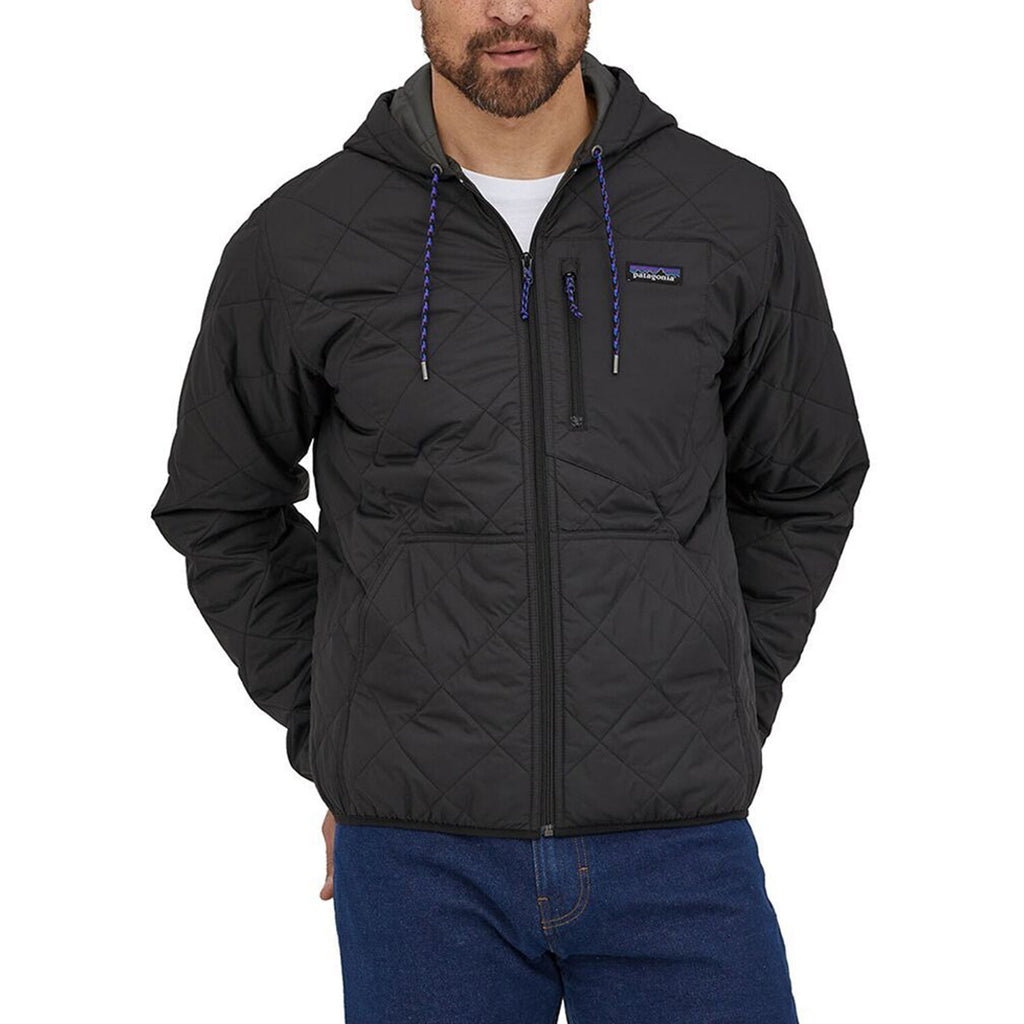 Men's // Diamond Quilted Bomber Hooded Jacket // Black