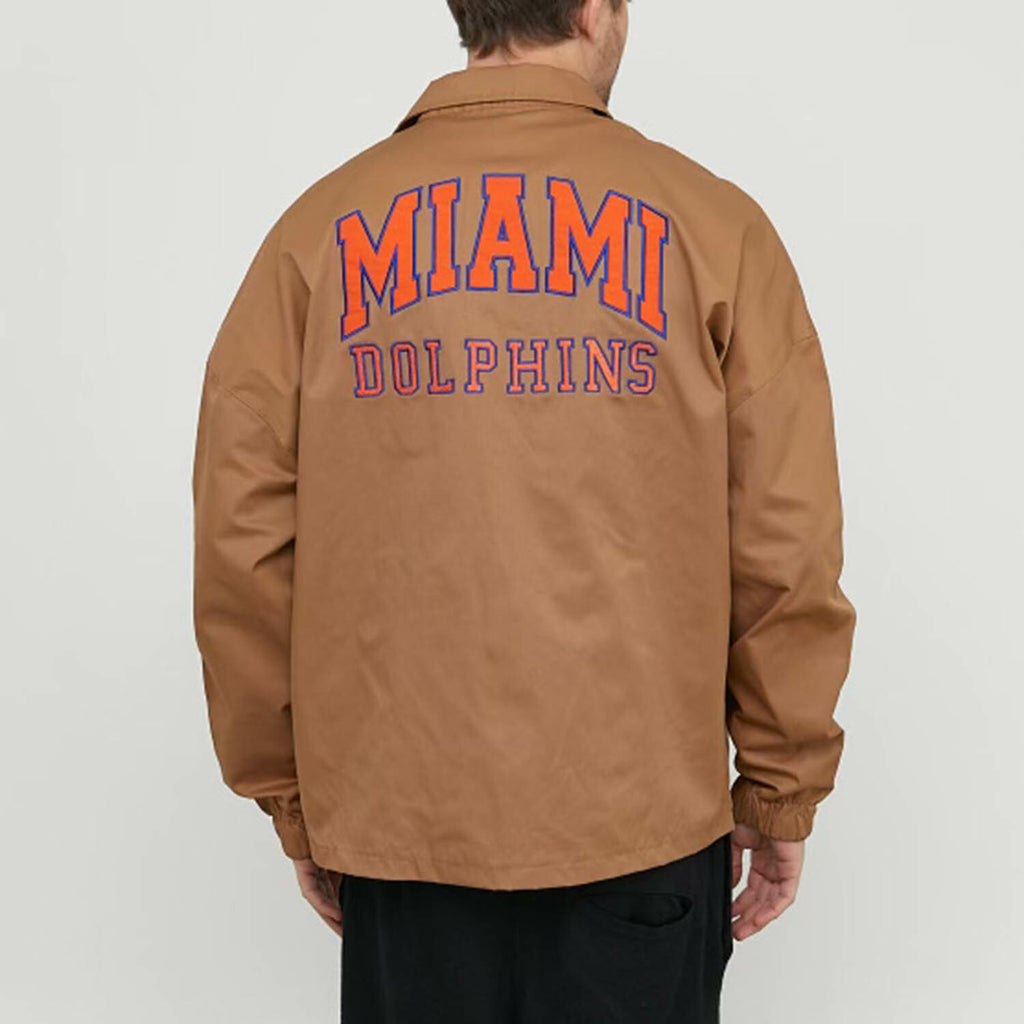 Miami Dolphins Bomber Jacket // Brown