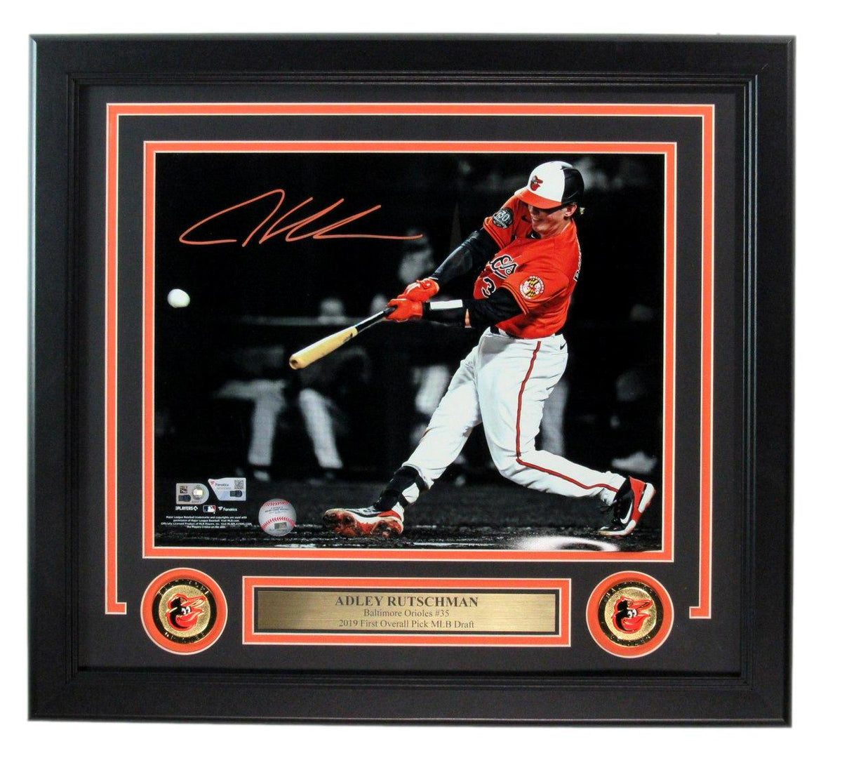 Adley Rutschman Autographed 11x14 Photo Orioles Framed Fanatics 183315