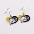 Football Team Logo Heart Earrings –  Game Day Accessories & Gift for Sports Fan