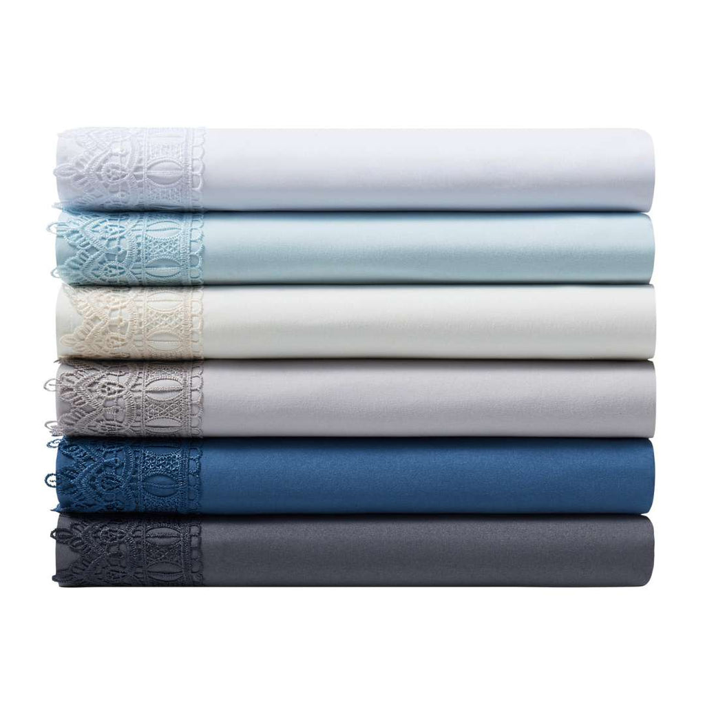 Bamboo Lace Crochet Embroidery 4 Piece Sheet Set