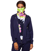 BAM BY BETSY & ADAM Womens Navy Zippered Pocketed Removable Face Mask Long Sleeve Hoodie Top M