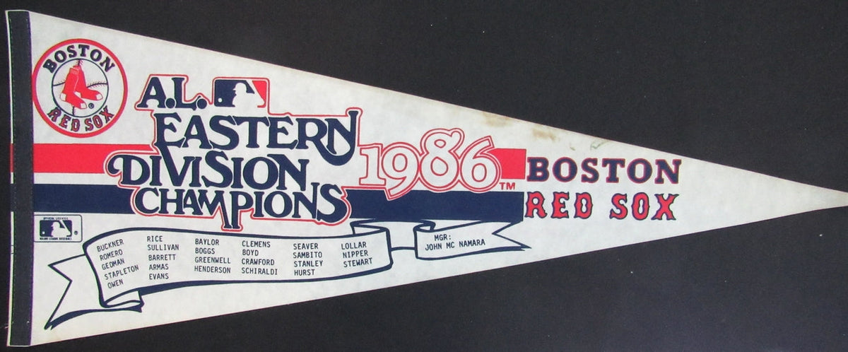 Boston Red Sox 1986 American League Eastern Division Champions 12"X30" Pennant