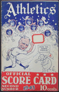 1943 Philadelphia Athletics vs Washington Senators Score Card Program 178277