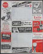 1943 Philadelphia Athletics vs Washington Senators Score Card Program 178277