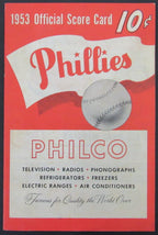 1953 Philadelphia Phillies vs Milwaukee Braves Program Score Card 178284