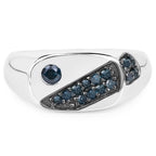0.31 Carat Genuine Blue Diamond .925 Sterling Silver Ring