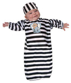 Newborn Convict Costume Black and White 0-9 months