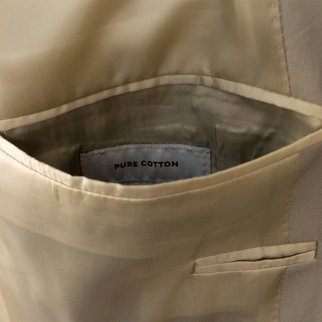 3 Roll 2 Button Trim Fit Cotton Suit // Tan