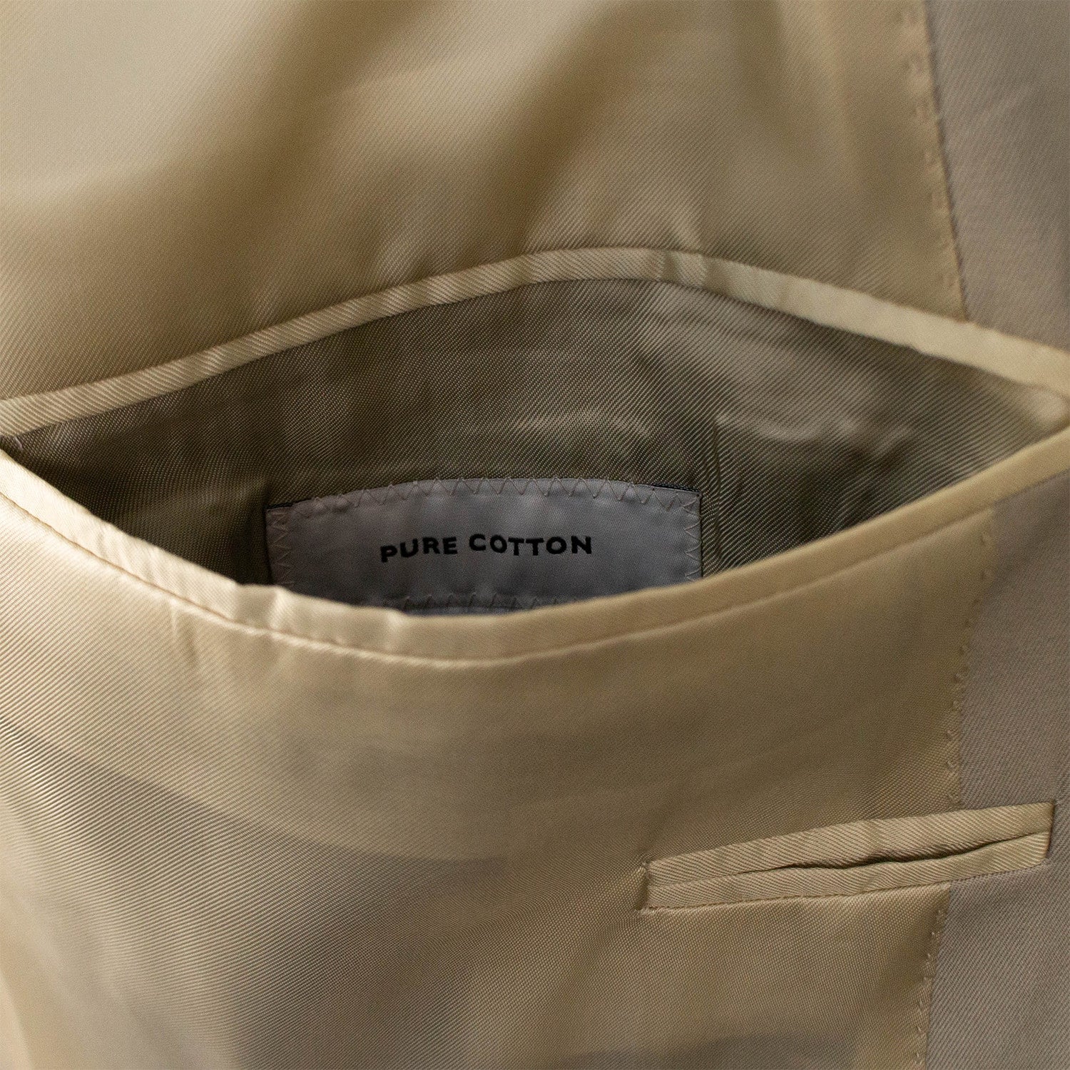 3 Roll 2 Button Trim Fit Cotton Suit // Tan