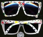 80's White Party Colorful Triangle Mod Sunglasses Party3