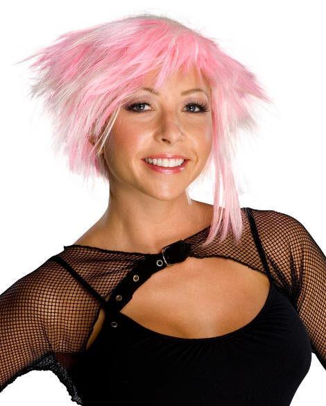 Cotton Candy Pink Cyber Pixie Fairy Short Wig
