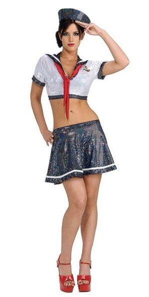 Ahoy Matey Navy Girl Adult Costume Size Medium