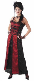 Gothic Couture: Mistress Gothique Adult Costume Red and Black Dress Gothic