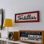 Framed Tortillas White Black Red Trim Art Print
