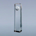 Optic Crystal Golf Ball Obelisk, 6.75"