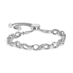 .925 Sterling Silver 1/2 Cttw Diamond Infinity Link Bolo Bracelet