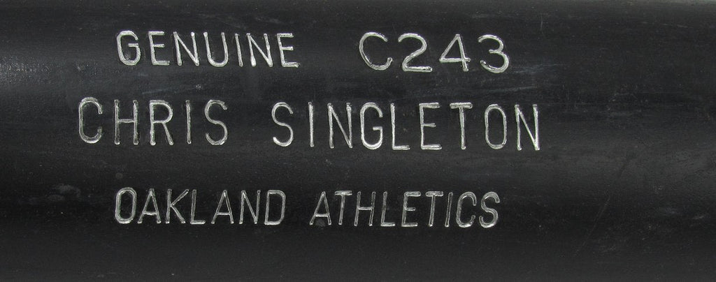 Chris Singleton Unsigned Louisville Slugger Game Used Cracked Baseball Bat A's