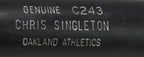 Chris Singleton Unsigned Louisville Slugger Game Used Cracked Baseball Bat A's
