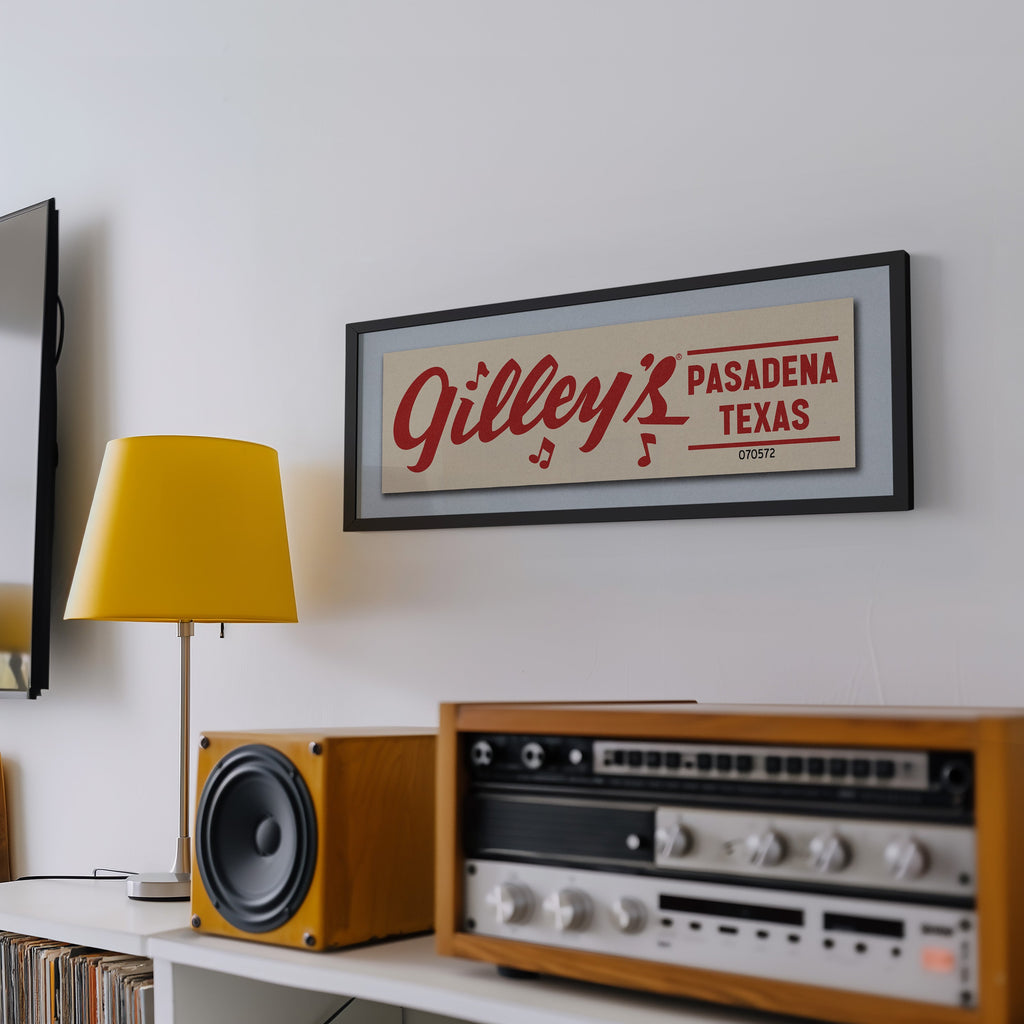 Framed Vintage Gilley's Bumper Sticker Art Print