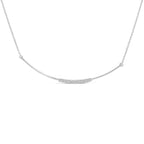 .925 Sterling Silver 1/5 Cttw Diamond Curved Bar Diamond Necklace