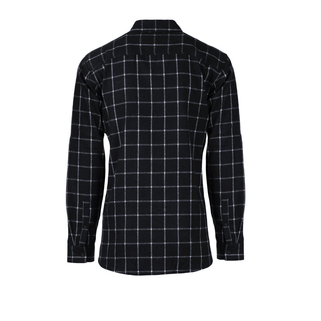 Windowpane 2-Pocket Long-Sleeve Flannel Shirt // Navy + White